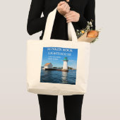 Sunken Rock Lighthouse, New York Jumbo Stoffbeutel (Vorderseite (Produkt))