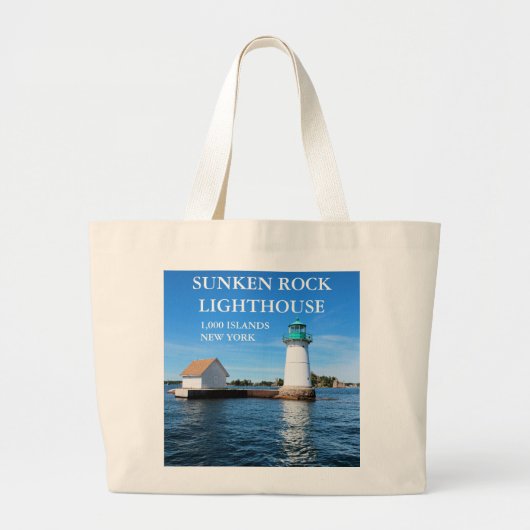 Sunken Rock Lighthouse, New York Jumbo Stoffbeutel (Vorne)