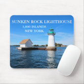Sunken Rock Lighthouse, New York Mousepad (Mit Mouse)