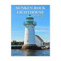 Sunken Rock Lighthouse, New York Postcard