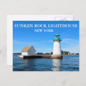 Sunken Rock Lighthouse, New York Postkarte (Vorne/Hinten)
