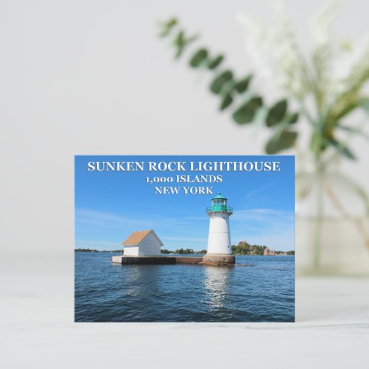 Sunken Rock Lighthouse, New York Postkarte (Stehend Vorderseite)