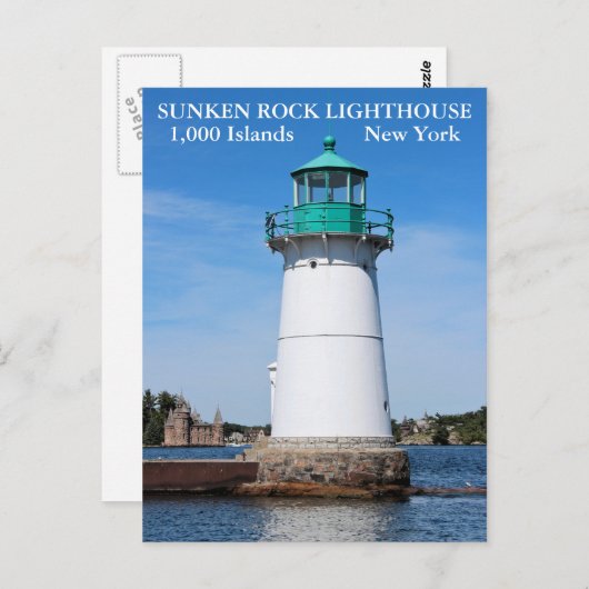 Sunken Rock Lighthouse, New York Postkarte (Vorne/Hinten)