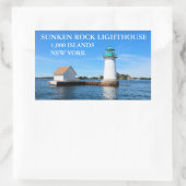 Sunken Rock Lighthouse, New York Rechteckiger Aufkleber (Tasche)