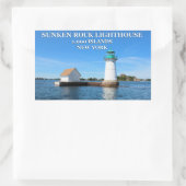 Sunken Rock Lighthouse, New York Rechteckiger Aufkleber (Tasche)