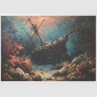 Sunken Ship Nautical Decoupage Seidenpapier