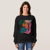 Sunkissed Cowgirl Western Boots Retro Sun Waves Sweatshirt (Vorne ganz)
