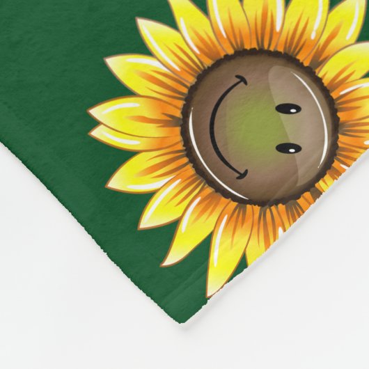 Sunkissed lächelnde Sonnenblume Fleecedecke (Ecke)