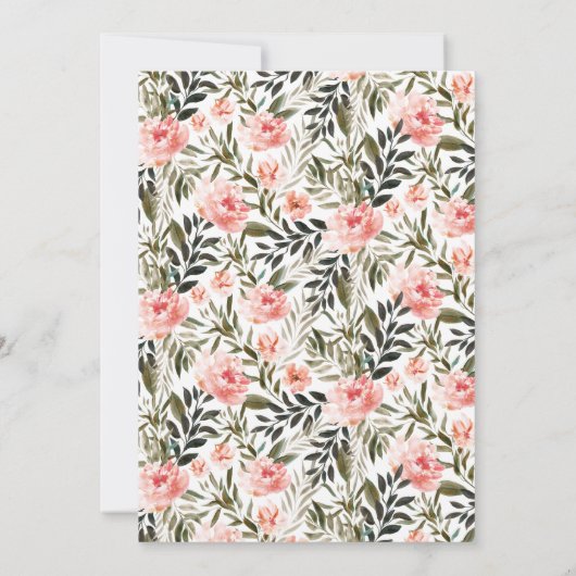 Sunkissed Summer Floral Baby Shower Bingo Einladung (Rückseite)