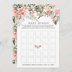 Sunkissed Summer Floral Baby Shower Bingo Einladung
