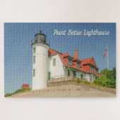 Sunlight on Point Betsie Lighthouse in Michigan Puzzle (Horizontal)