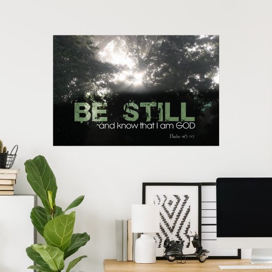 Sunlight Shining Thru Fog Religious Poster (Heimbüro)