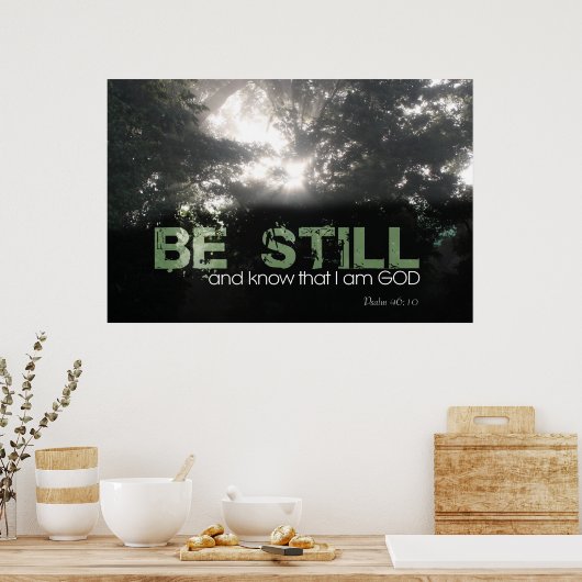 Sunlight Shining Thru Fog Religious Poster (Küche)