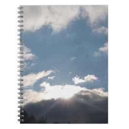 Sunlight Through Dark Clouds Spiral Photo Notebook Notizblock
