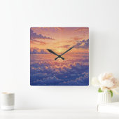 Sunlit Atmosphere - Vibrant Illustration Art Style Quadratische Wanduhr (Zuhause)