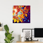 Sunlit Autumn Leaves - Detaillierte Illustration S Poster (Heimbüro)