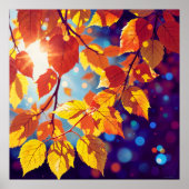 Sunlit Autumn Leaves - Detaillierte Illustration S Poster (Vorne)