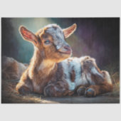 Sunlit Baby Goat Farm Portrait Seidenpapier (Vorderseite)