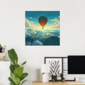 Sunlit Balloon Ride - Dreamlike Illustration Style Poster (Heimbüro)
