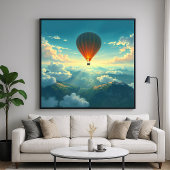 Sunlit Balloon Ride - Dreamlike Illustration Style Poster