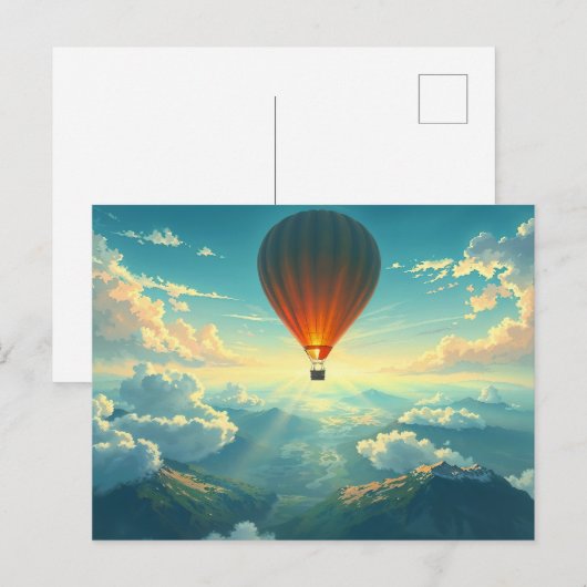 Sunlit Balloon Ride Postkarte (Vorne/Hinten)