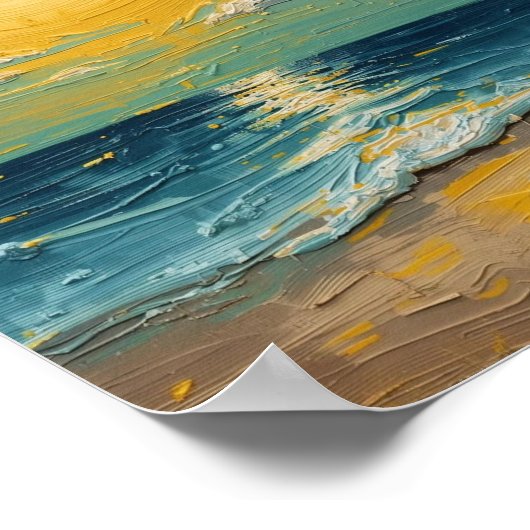 Sunlit Beach Vertical Poster – Vibrant Summer Wall (Ecke)