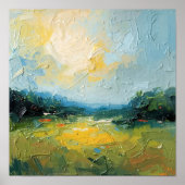 Sunlit Beach with Trees – Square Poster, Vibrant W Poster (Vorne)