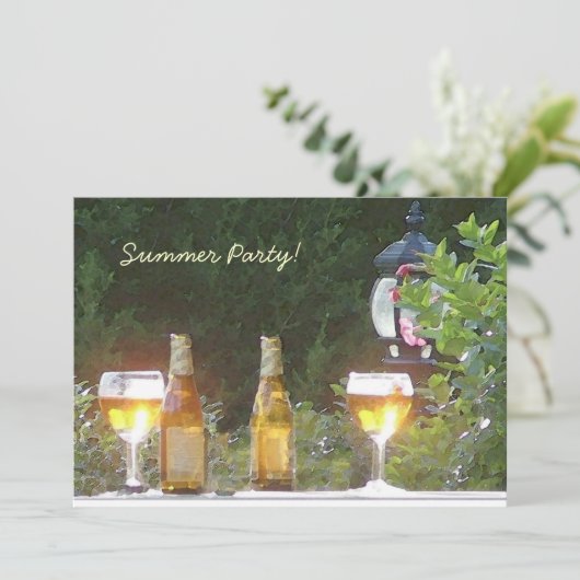Sunlit Bier-Party Einladung (Stehend Vorderseite)
