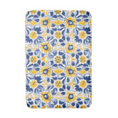 💙 💛 Sunlit Blooms Azulejos Badematte (Vorderseite Vertikal)