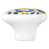 💙 💛 Sunlit Blooms Azulejos Keramikknauf (Seitenansicht)