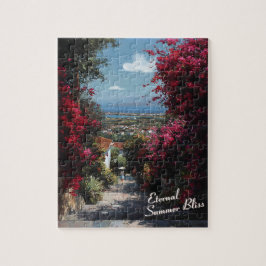 Sunlit Bougainvillea Path Art Puzzle