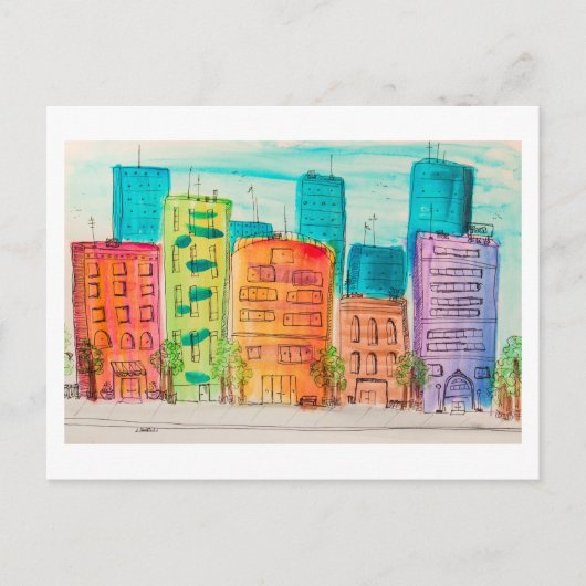 Sunlit City Postkarte (Vorderseite)