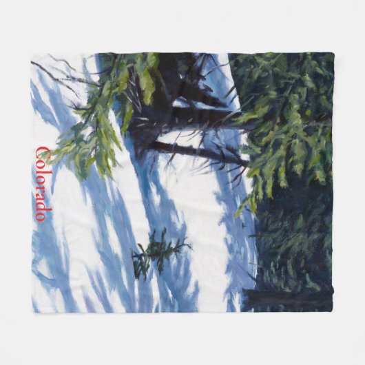 Sunlit Colorado Mountain Snow Scene Fleecedecke (Vorderseite (Horizontal))