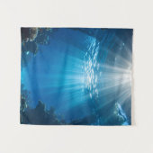 Sunlit Coral Reef Ocean Tapestry Wandteppich (Vorderseite (Horizontal))