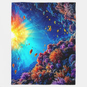 Sunlit Coral Reef Wonderland Fleecedecke (Vorderseite)