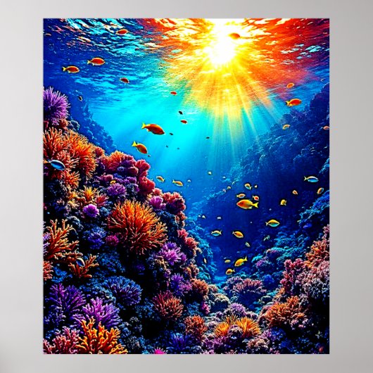 Sunlit Coral Reef Wonderland Poster (Vorne)