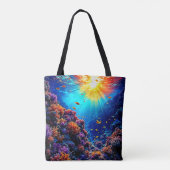 Sunlit Coral Reef Wonderland Tasche (Rückseite)