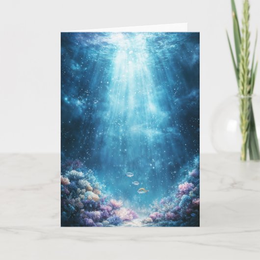 Sunlit Coral Wonderland mit tropischen Fischen Karte (Vorderseite)