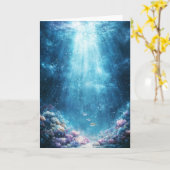 Sunlit Coral Wonderland mit tropischen Fischen Karte (Gelbe Blume)