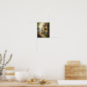 Sunlit Cottage & Flowers | Oil Masterpiece Poster (Küche)