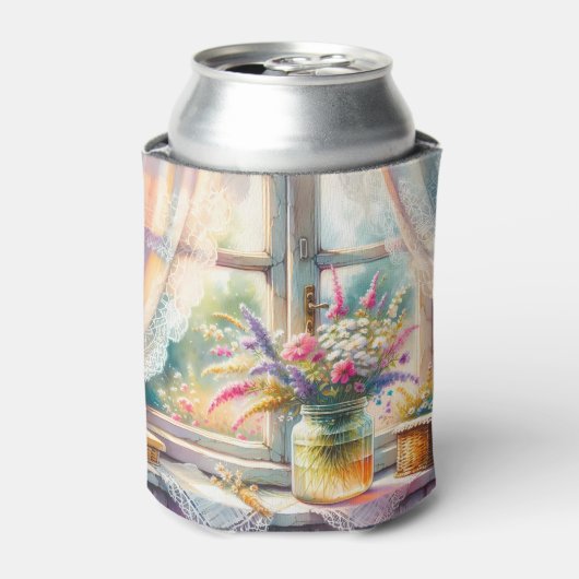 Sunlit Cottage Window Wildflowers Dosenkühler (Kanne Vorderseite)