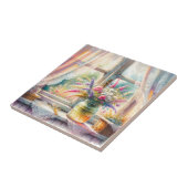 Sunlit Cottage Window Wildflowers Fliese (Seite)