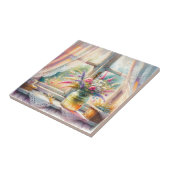 Sunlit Cottage Window Wildflowers Fliese (Seite)