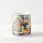 Sunlit Cottage Window Wildflowers Kaffeetasse (Mittel)