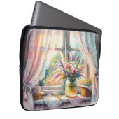 Sunlit Cottage Window Wildflowers Laptopschutzhülle (Vorne Rechts)