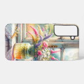 Sunlit Cottage Window Wildflowers Samsung Galaxy Hülle (Rückseite (Horizontal))