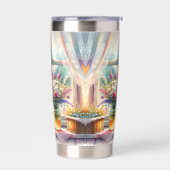 Sunlit Cottage Window Wildflowers Thermobecher (Links)