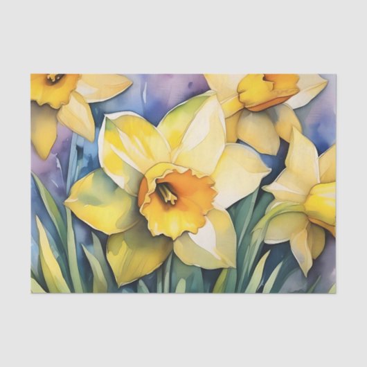 Sunlit Daffodin Wasserfarbe Seidenpapier (Vorderseite)