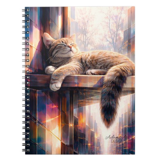Sunlit Dreams Cat Cozy Feline Art Notizblock (Vorderseite)