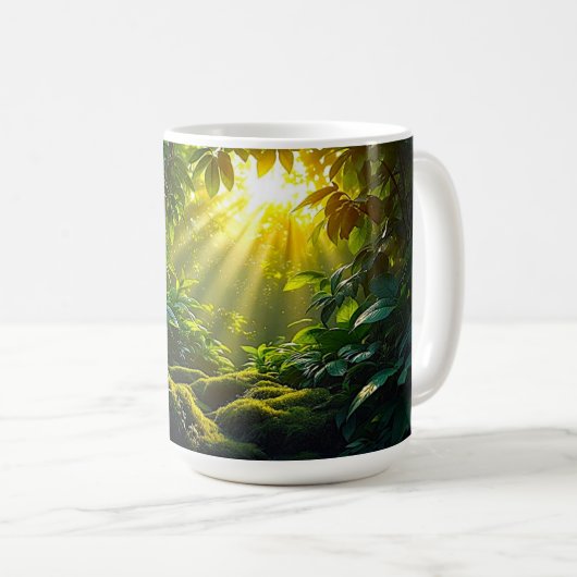 Sunlit Dschungel Kaffeetasse (VorderseiteRechts)